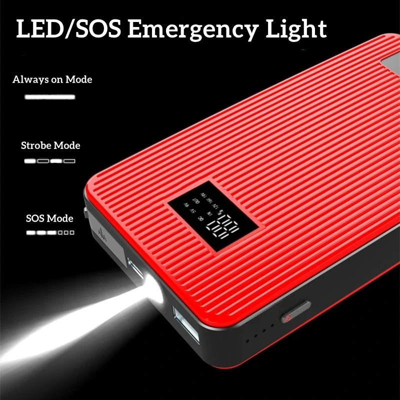 GKFLY New Car Battery Jump Starter 8000mAh Portable Car Battery Booster Charger 12V Starting Device Emergency Booster
