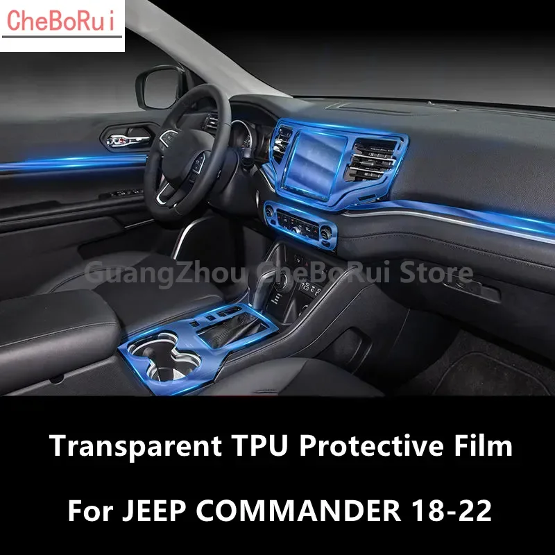 

For JEEP COMMANDER 18-22 Car Interior Center Console Transparent TPU Protective Film Anti-scratch Repair Film Accessories Refit