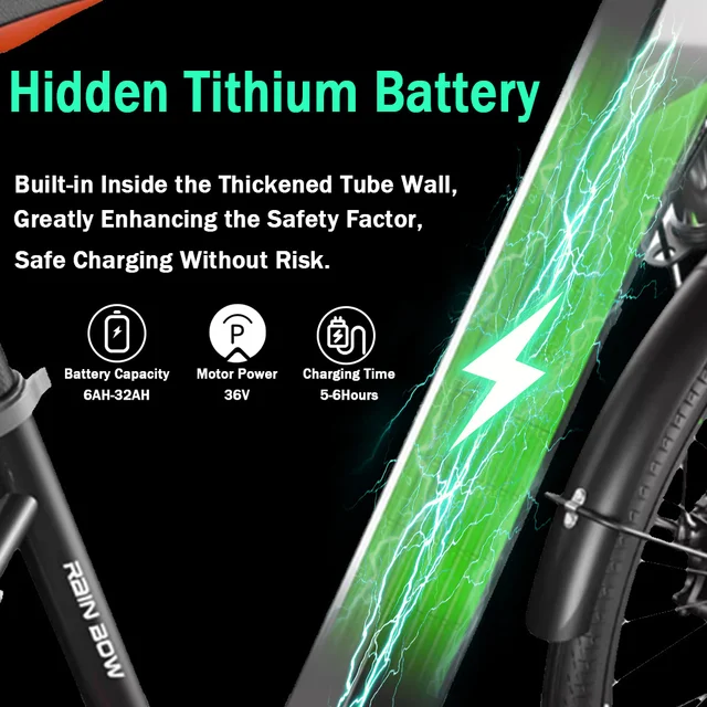 ZPW R1-R3 26 Inch Alloy tire 350W 48V 20AH E Bike Electric Bicycle Snow Road Electric Bicycle Adult Electric Bicycle 4