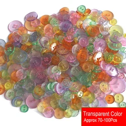 Vibrant Assorted Resin Buttons - 50g Pack for Crafting & DIY Projects (Transparent Color)