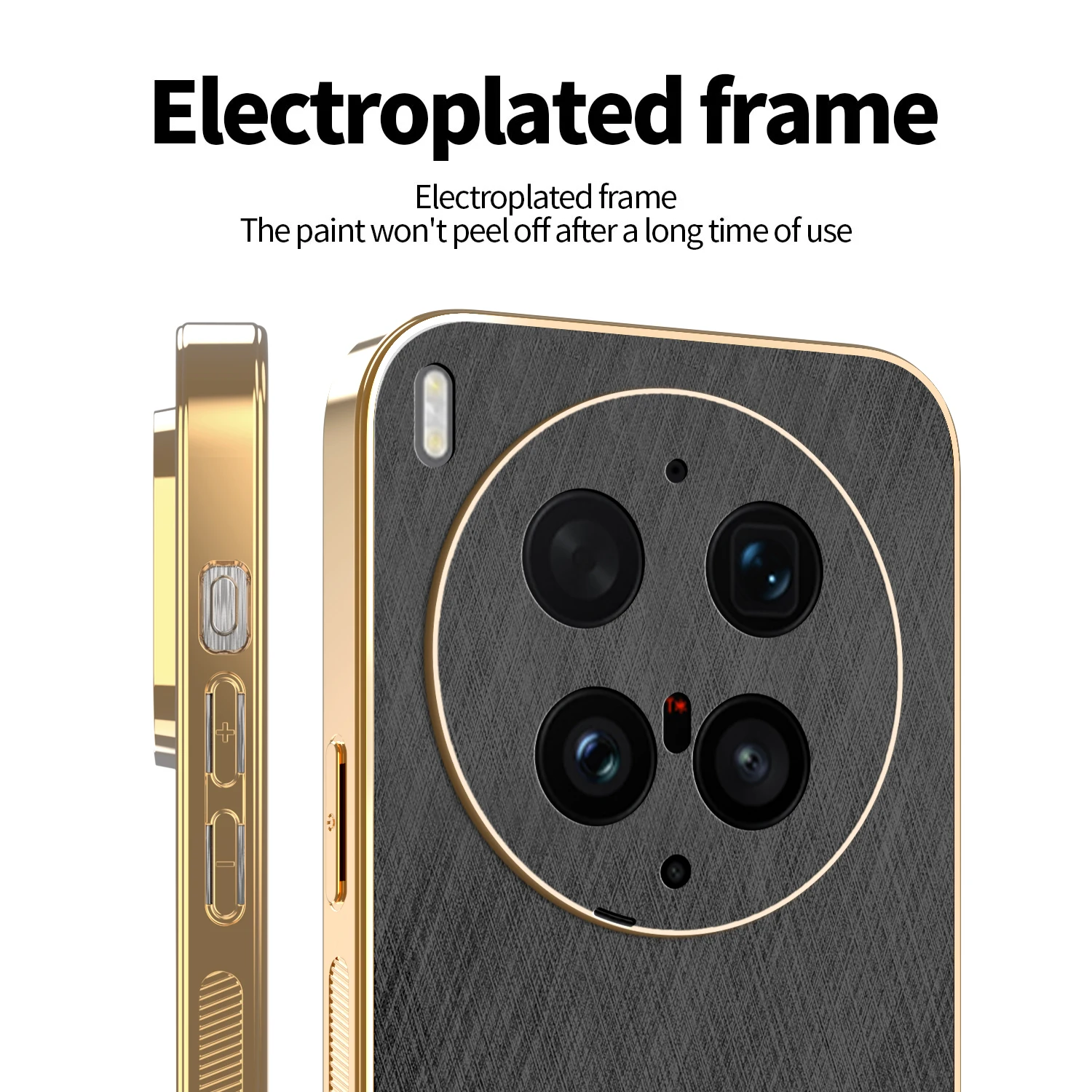 Electroplating Vegan Leather Ultra-Thin Anti-Fall Case - Skin-Friendly Design
