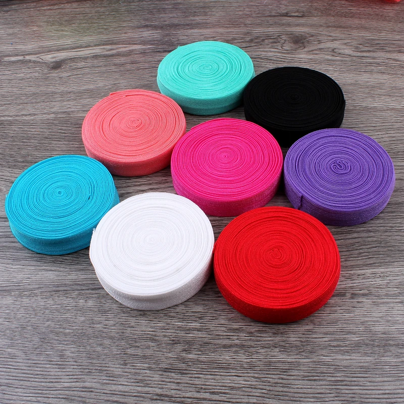 10야드 접이식 탄성 5/8'' 15mm 스트레치 폴오버 FOE 고무줄 리본(야드별) 머리띠 헤어 타이용