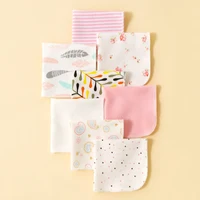 8 Piece Baby Saliva Wipes 100% Cotton Soft and Comfortable Shower Towels Newborn Bath Time Baby Wipes Cloths Handkerchief