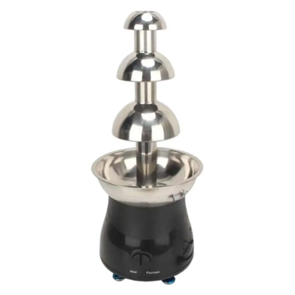 Stainless 4 Tiers Chocolate Fondue Fountain Maker Small for Wedding Plug-UK