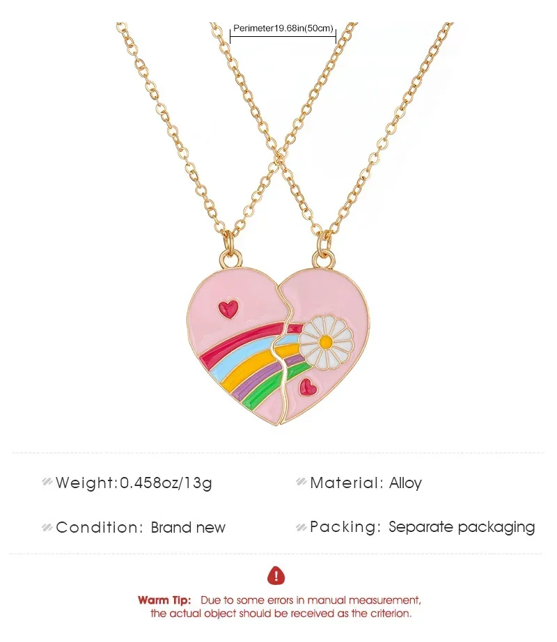 Collar con colgante de mejores amigos para mujer, corazón de amor roto, Gargantilla de cadena BFF, collares de buena amistad, regalos de joyería para niños, 2 piezas por juego