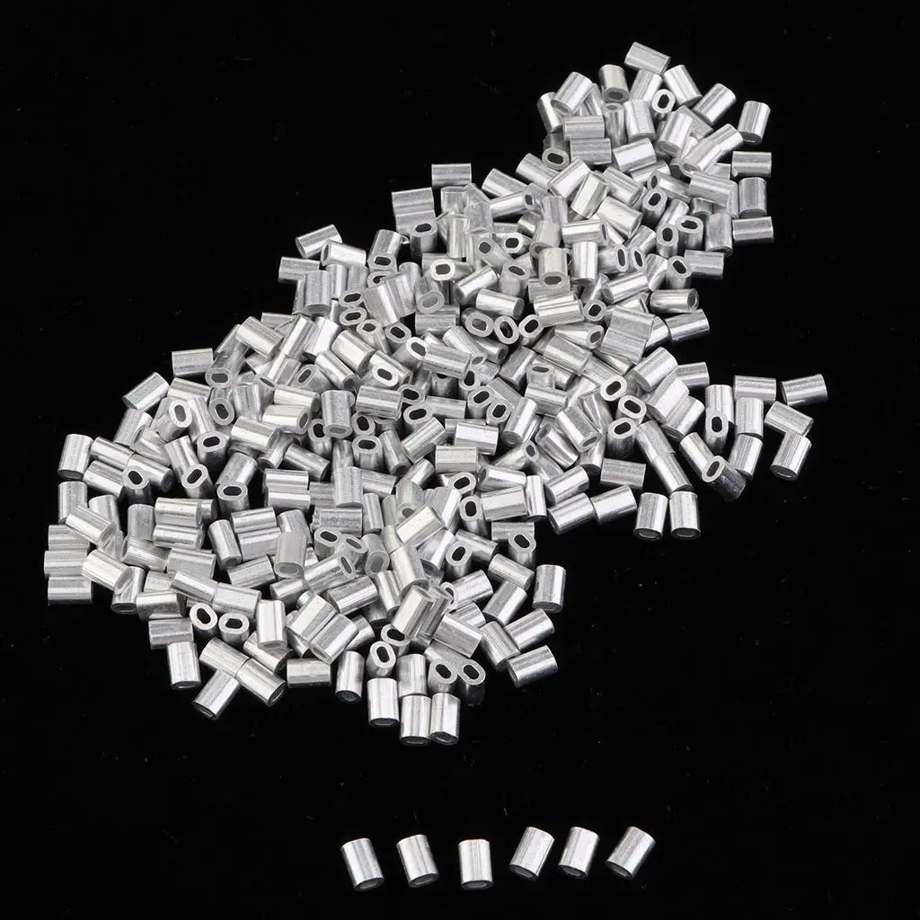1000Pcs Fishing Aluminium Sleeves 0.8mm 1mm 1.2mm 1.5mm for Option