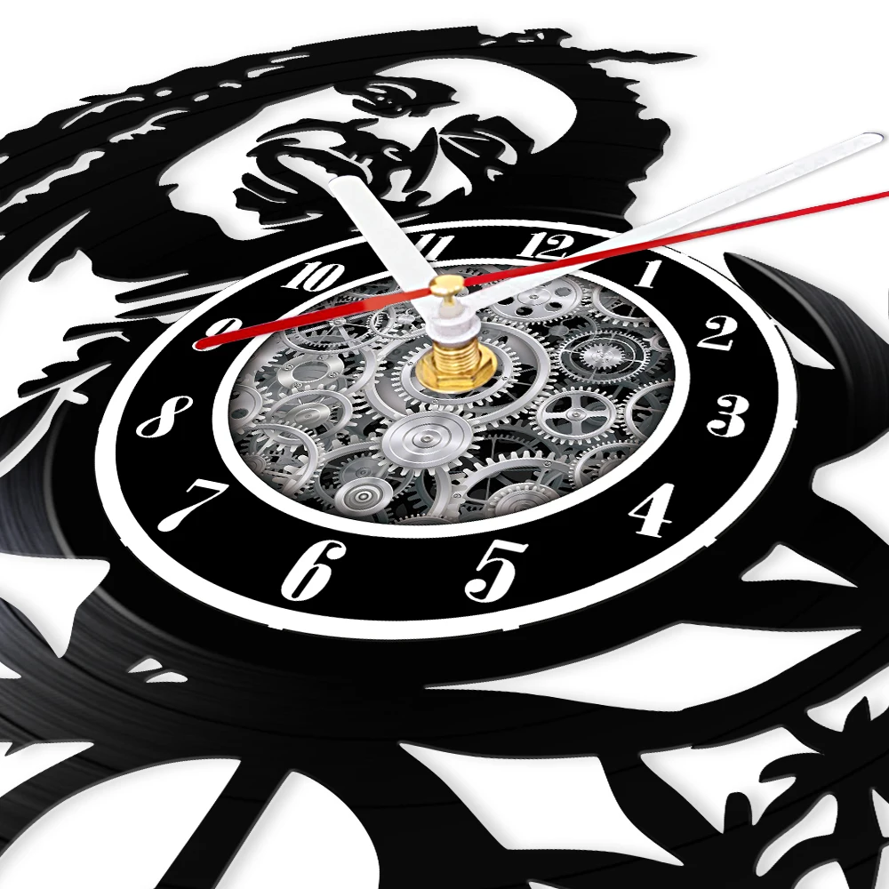 Weed Leaf Retro Music Album Wall Clock for Bedroom Man Cave Decor Weed Marijuana Leaf Carved Music Album Vinyl Record Wall Clock 3