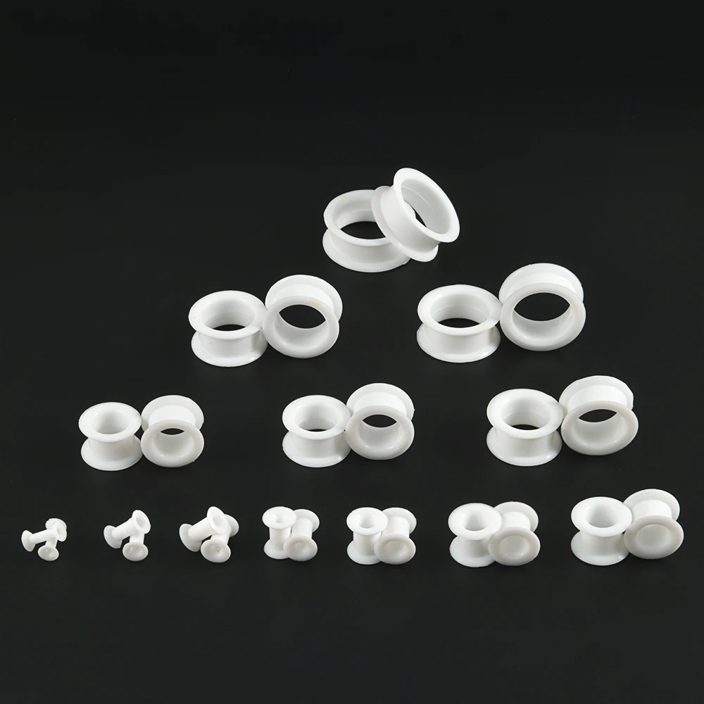 JENCVNL 4 paar siliconen oordopjes flexibele siliconen flesh expander double flared tunnel oor stretcher unisex kaliber 6-25 mm, 25 mm, Siliconen, Geen edelsteen