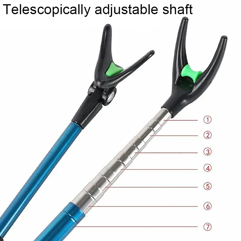 1.7m/2.1m/2.4m Stainless Steel Thickened Shrinkage Fishing Rod Bracket Fishing Dual Use Accessories Tool Outdoor