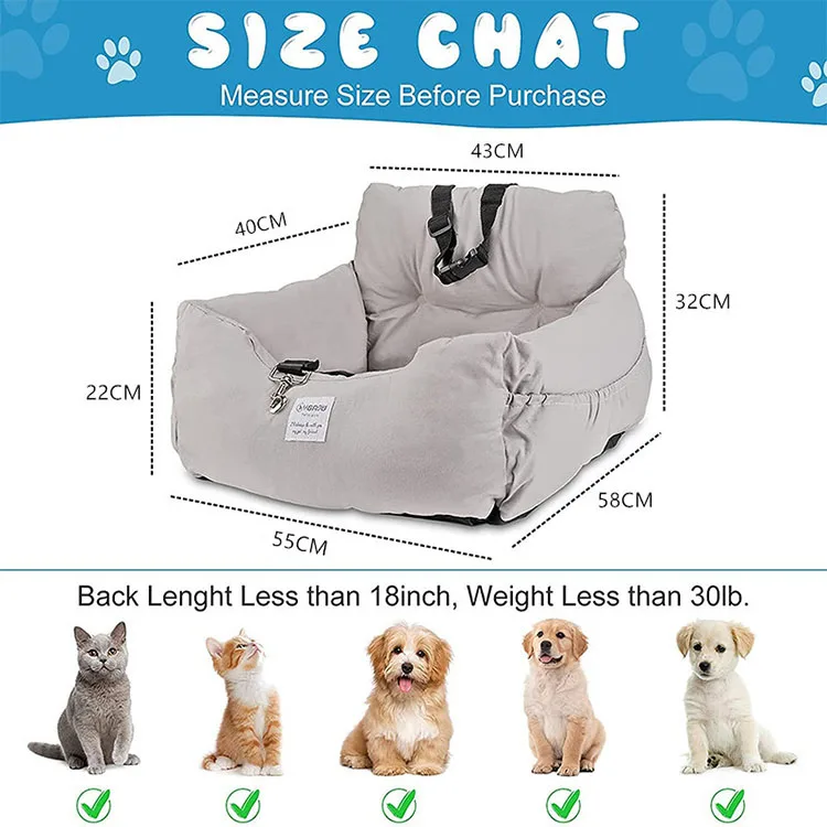 Car Pet Beds Luxury Dog Seat cover Booster High Quality Anti-collision Portable Travel For Outdoor