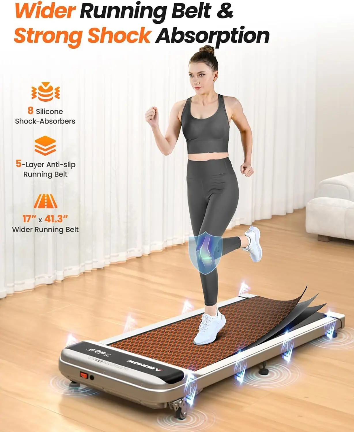 Walking Pad, Under Desk Treadmill with Incline for Home Office 2.5HP Portable Walking Treadmill with 280 Lbs Weight Capacity Wal