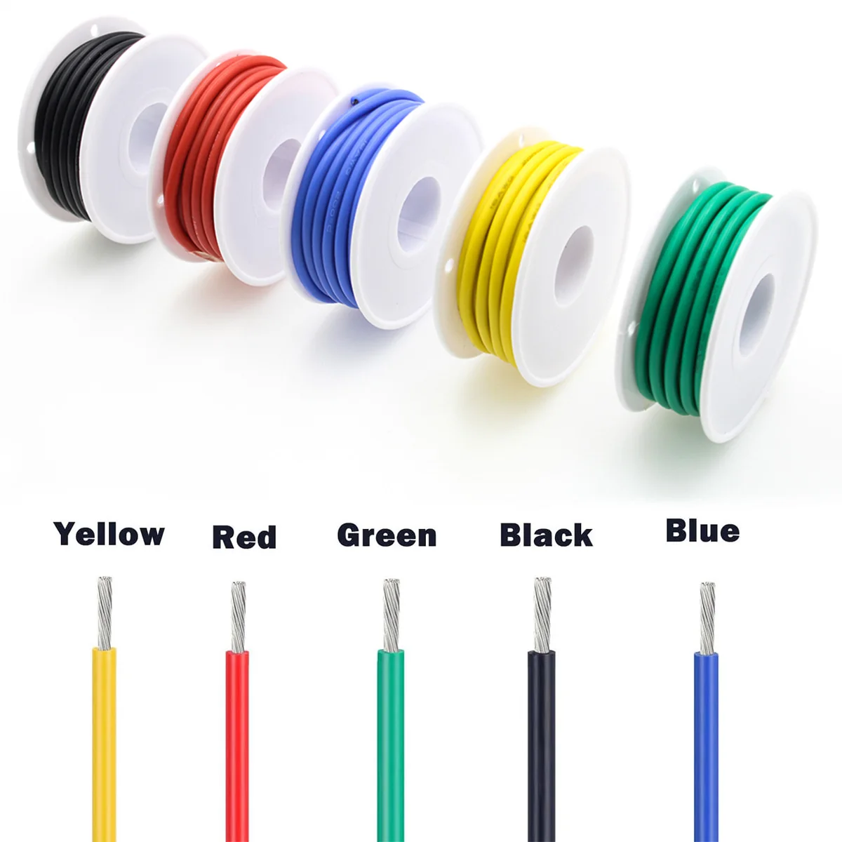 Vibrant Multi-Color Stranded Tinned Copper Silicone Electrical Wire Kit with Heat Shrink Tubing