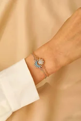 LATS Adjustable Stackable Sparkling Celestial Ring Set (50097-Bracelet-2PC)