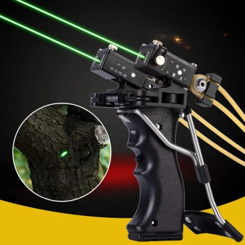 

High Power Laser Targeting Slingshot Hunting with Rubber Bands Folding Wrist Shooting Slingshot Outdoor Hunting Catapult