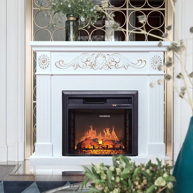 European Living Room Heater Home Wall-mounted Room Decor Simulated Flame Decorative Fireplaces Hotel Embedded Electric Fireplace