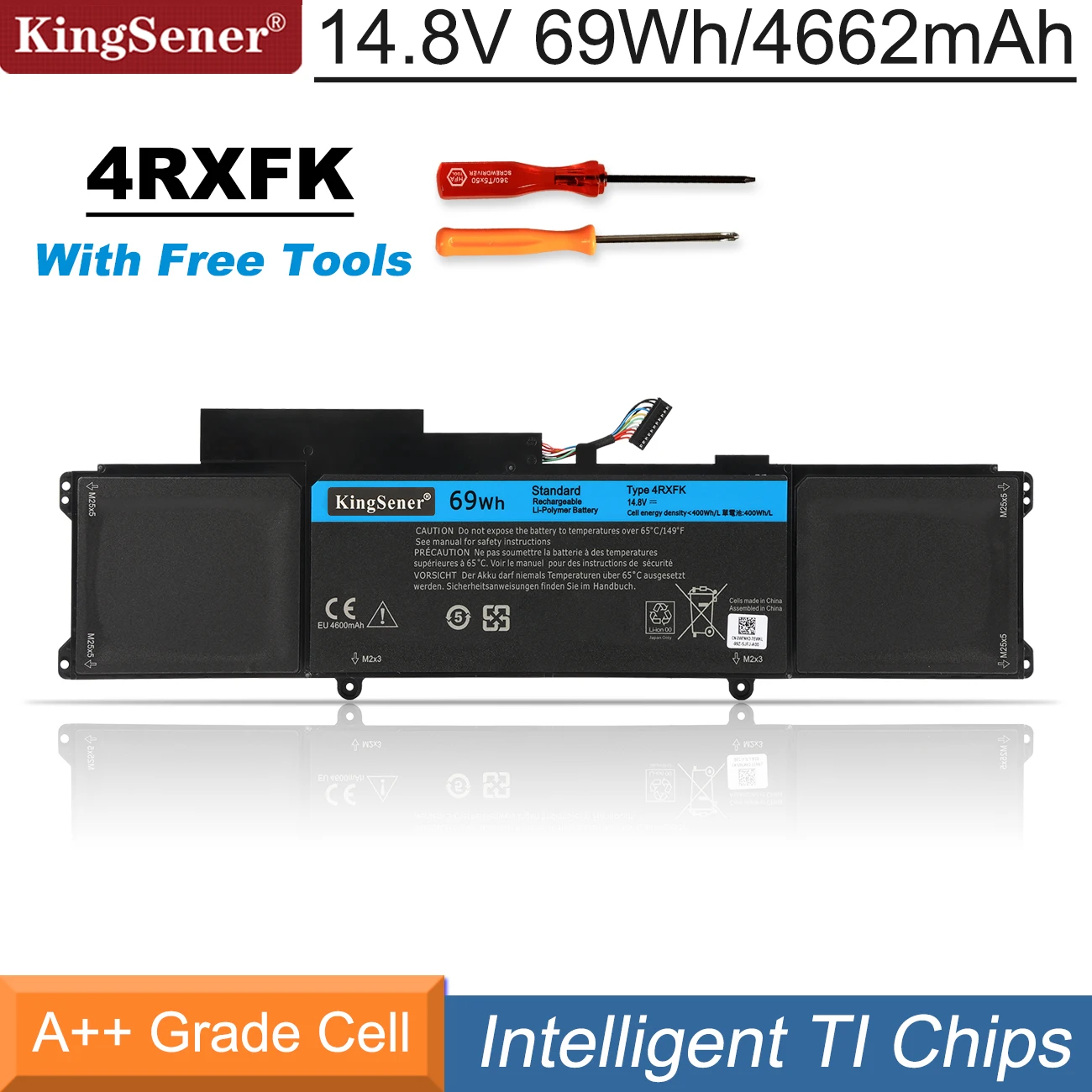 Bateria do Portátil com Número de Rastreamento Dell Xps 14 L421x Ultrabook 14 L421x L421z C1jkh Ffk56 14.8v 69wh Kingsener4rxfk