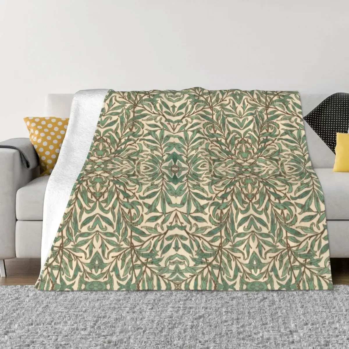 

William Morris Willow Bough wood Watercolor pattern Throw Blanket Multi-Purpose Soft Plush Plaid Loose manga Blankets