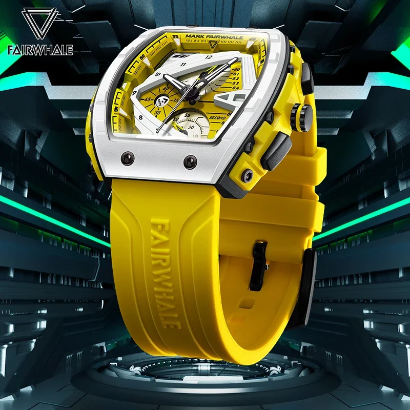 Mark Fairwhal Luxury Brand 2023 Hot Sale Men Quartz Watches Sport Waterproof Fashion Quartz Watches Auto Date Clock Dropshipping