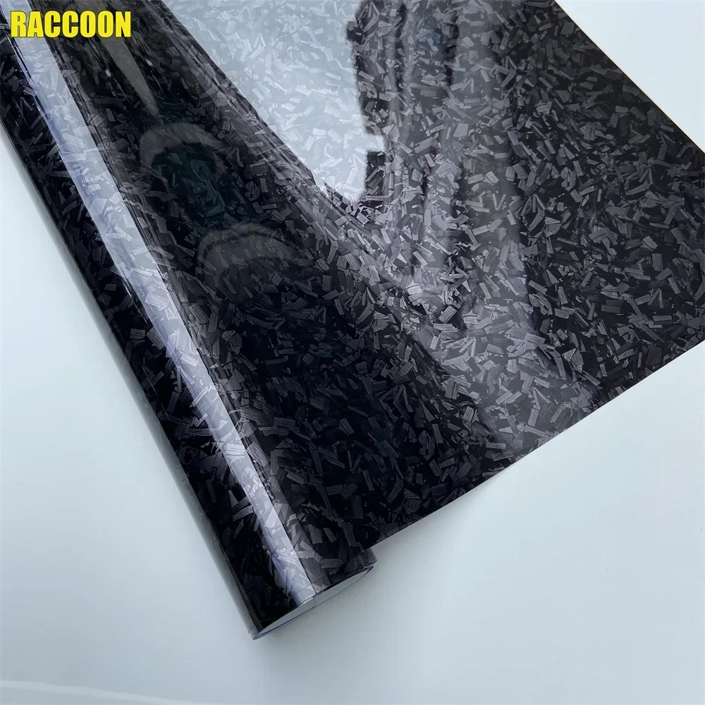 Glossy Black Crystal Forged Carbon Fiber Wrapping Vinyl Film Motorcycle Stickers Decals Auto Accessories Wrap Foil