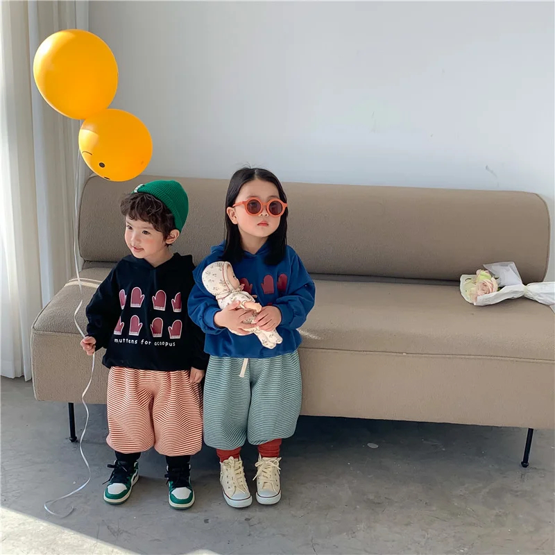 

Summer Fashion Striped Kids Spring Wide-Leg Trousers Baby Girls Boys Loose Elastic High-Waist Drawstring Pants For 1-8 Years