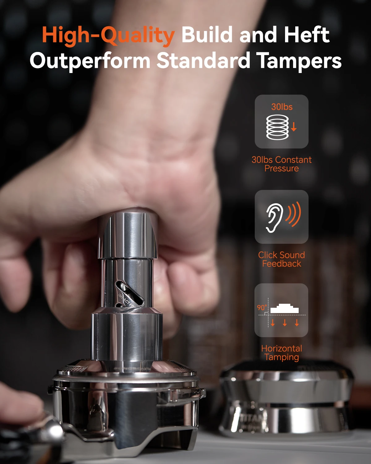 Espresso Tamper MUVNA V2 30lbs Spring-loaded New Set