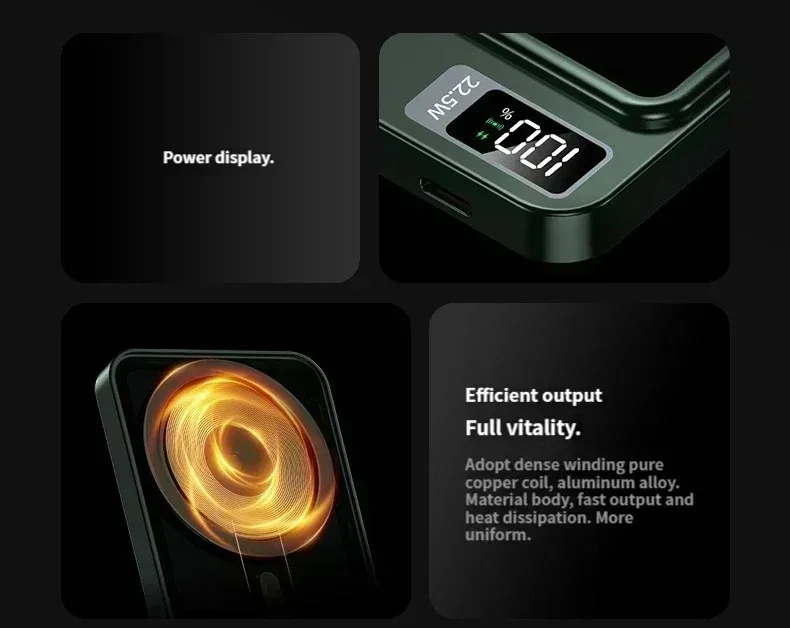 Magnetic Power Bank 100000mah Wireless Fast Charger For Iphone_voghion.com
