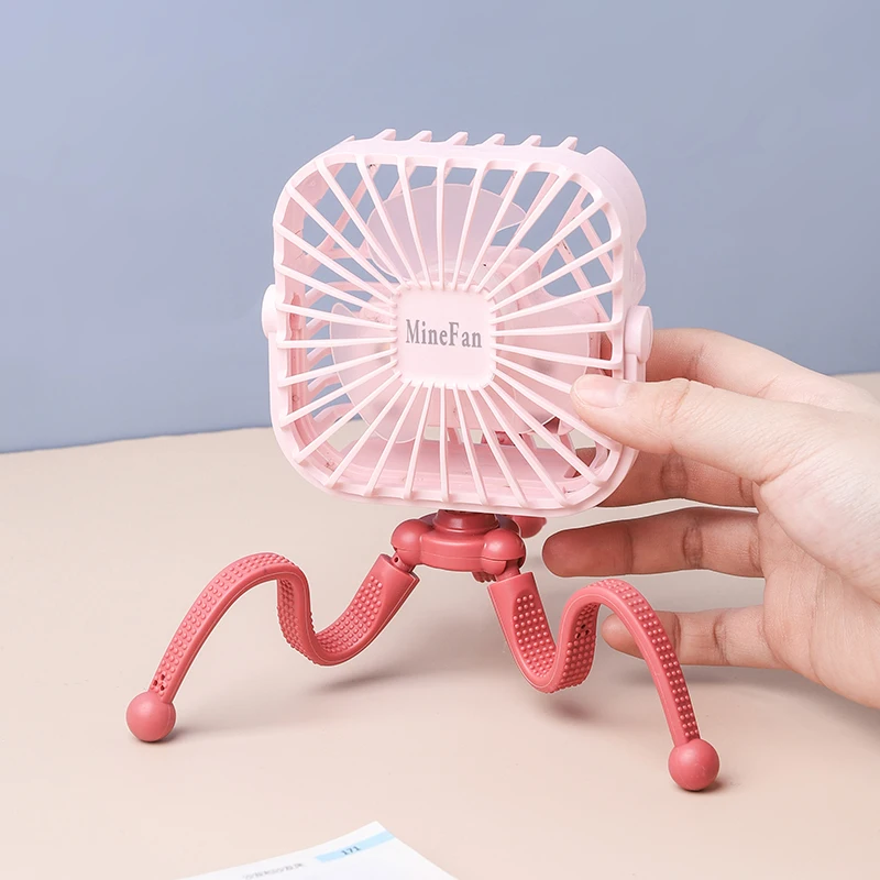 휴대용 USB 충전식 냉각 팬 유모차 선풍기, 개인 휴대용  침대, 카시트 선풍기, 유모차용 야간 조명 포함, 500mah