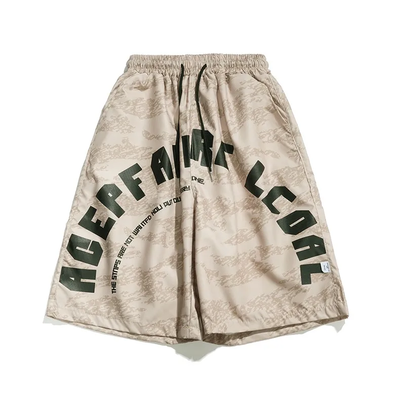 Trendy American High Street Casual Letter Printing Shorts for Boys' Summer Hip Hop Pop Capris