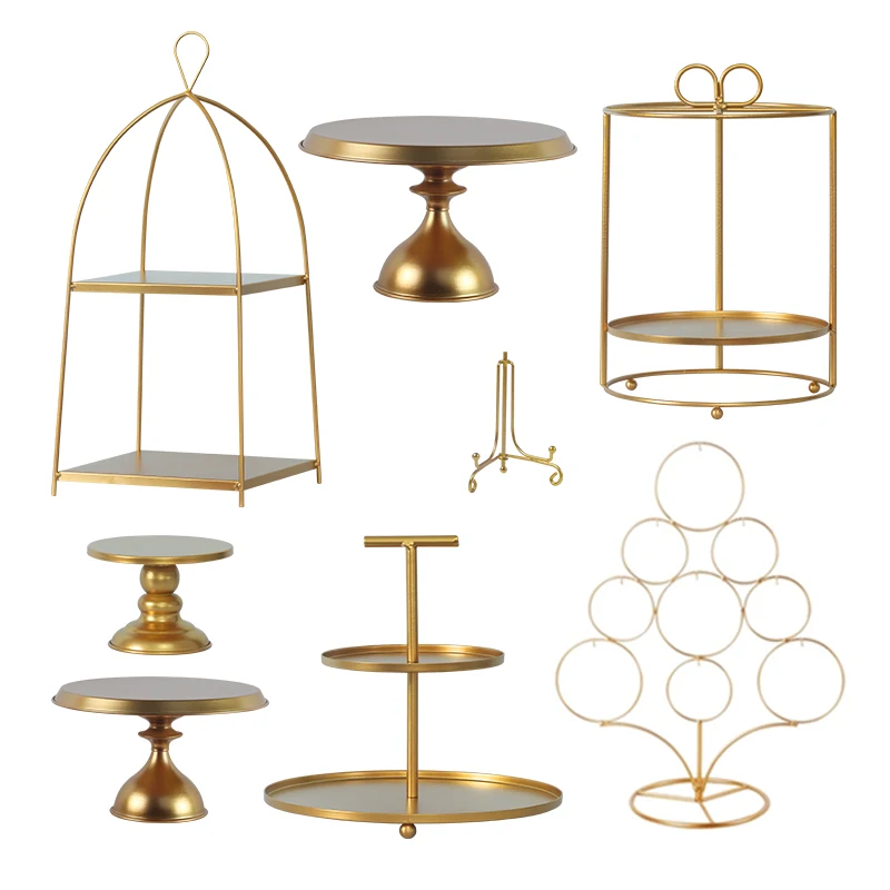 Gold Luxury Dessert Table Ornament Set Wedding Decoration