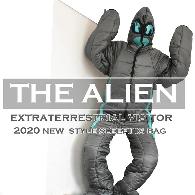 Creative Alien Human Shape Sleeping Bag Portable Camping Full Body Wearable Bedding 3 Size Suitable For Most People