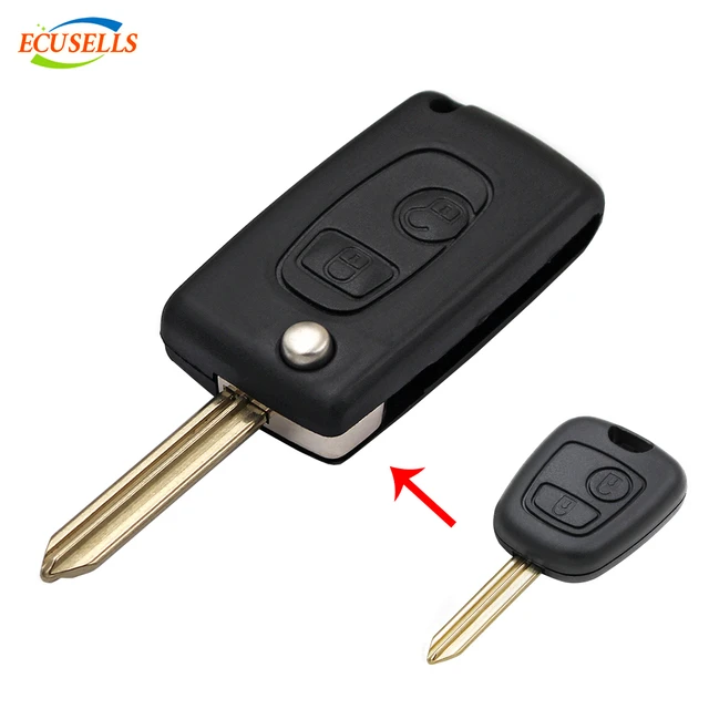 Ecusells-carcasa de llave remota con tapa de 2 botones para Citroen, Peugeot  Partner Saxo Xsara Picasso Berlingo Expert Boxer SX9 Blade - AliExpress