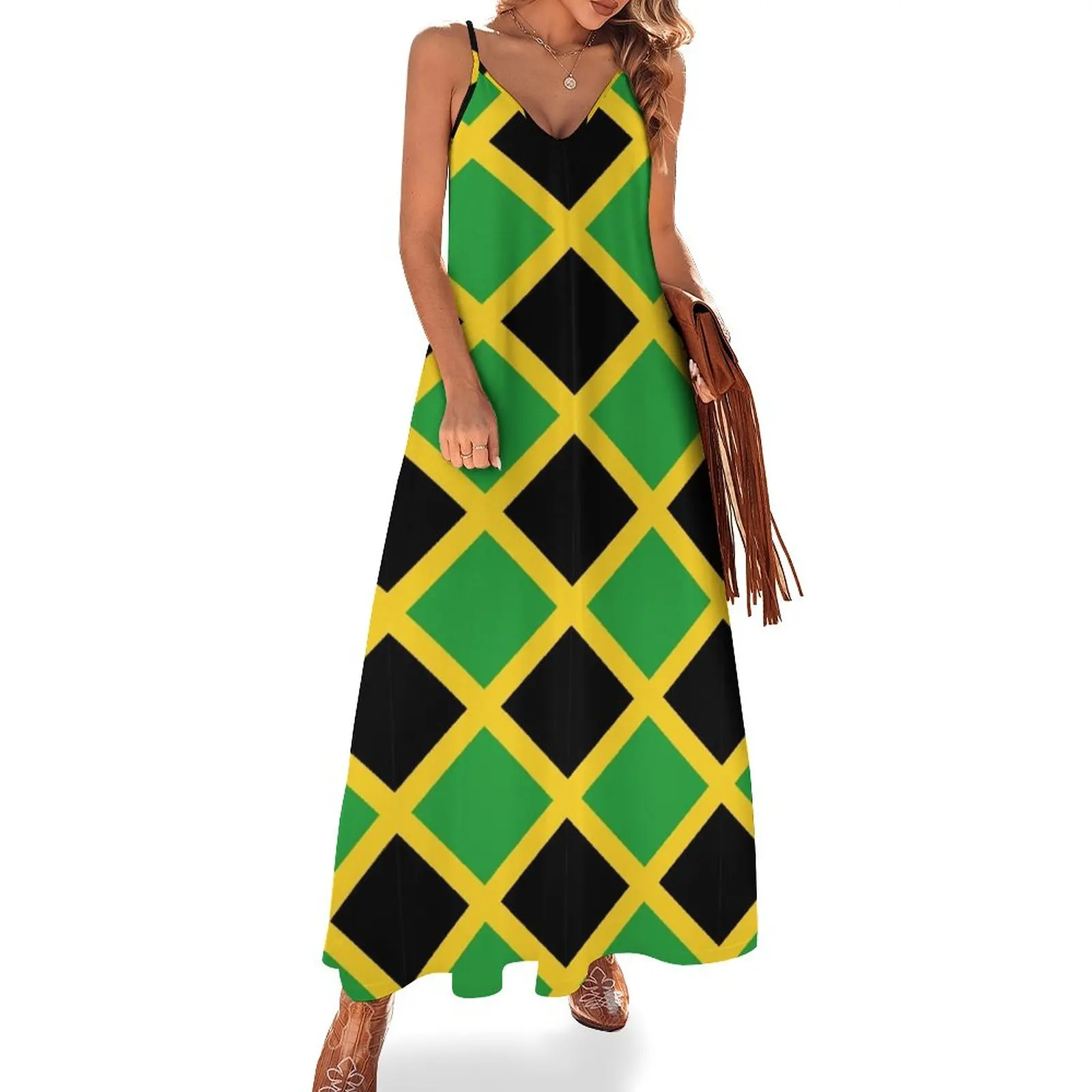 

Flag of Jamaica Sleeveless Dress prom dress Evening dresses Women long dress