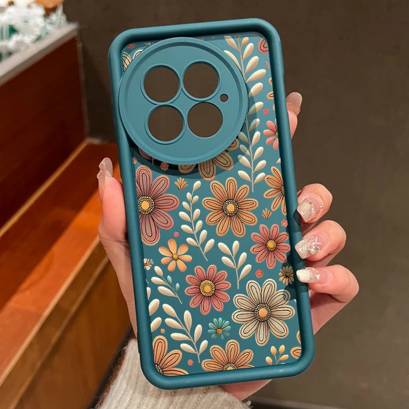 Custodia OnePlus Nord CE 5G Con Fiori Trasparente – Morbida Silicone TPU, Protezione Antiurto, Design Unico E Accattivante