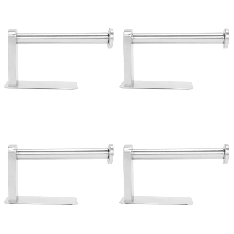 

4X Self Adhesive Toilet Paper Holder SUS Stainless Steel No Drilling Bathroom Kitchen Tissue Paper Roll Towel Holder