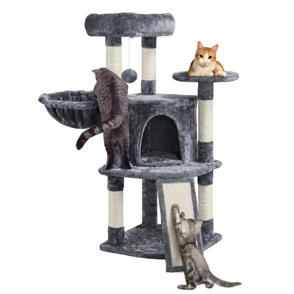 

SmileMart 42 "H Многоуровневая башня для кошек с кондо и Perches, темно-серая