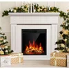 Electric Fireplace Mantel Package Wooden Surround Firebox TV Stand Free Standing Electric Fireplace Heater, Adjustable Led Flame 1