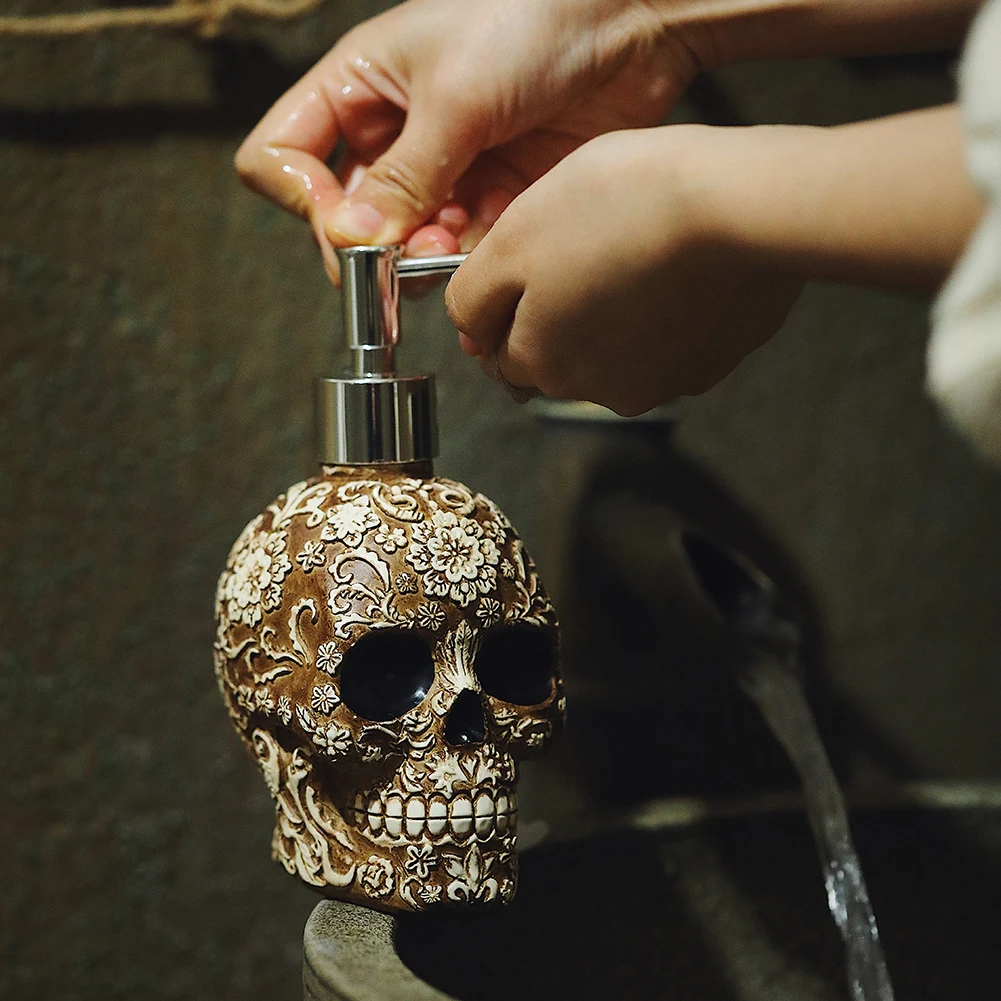 Flower Skull Bottle Bathroom Foam Soap Dispenser Hand Sanitizer Shampoo Head Shower Liquid Dispenser For Bathroom Accessories