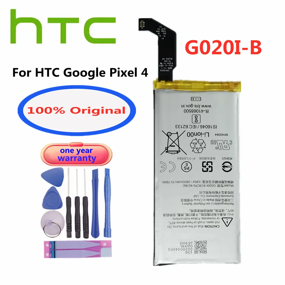 

New 100% Original 2800mAh G020I-B Battery For HTC Google Pixel 4 Pixel4 Mobile Phone Replacement Battery Batteria G020IB