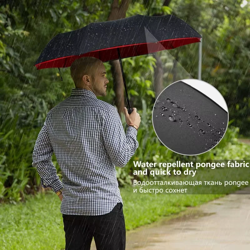 Bone Umbrella Reinforced 10-Bone Umbrella Men's Business Strong And Durable Wind-resistant Umbrella Anti-UV Sunscreen Umbrella Women's Sunny