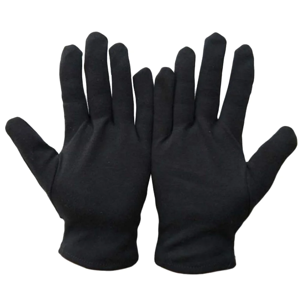 

12 Pairs Jewelry Touching Gloves Car Driving Gloves Etiquette Cotton Gloves Outdoor Protective Gloves L