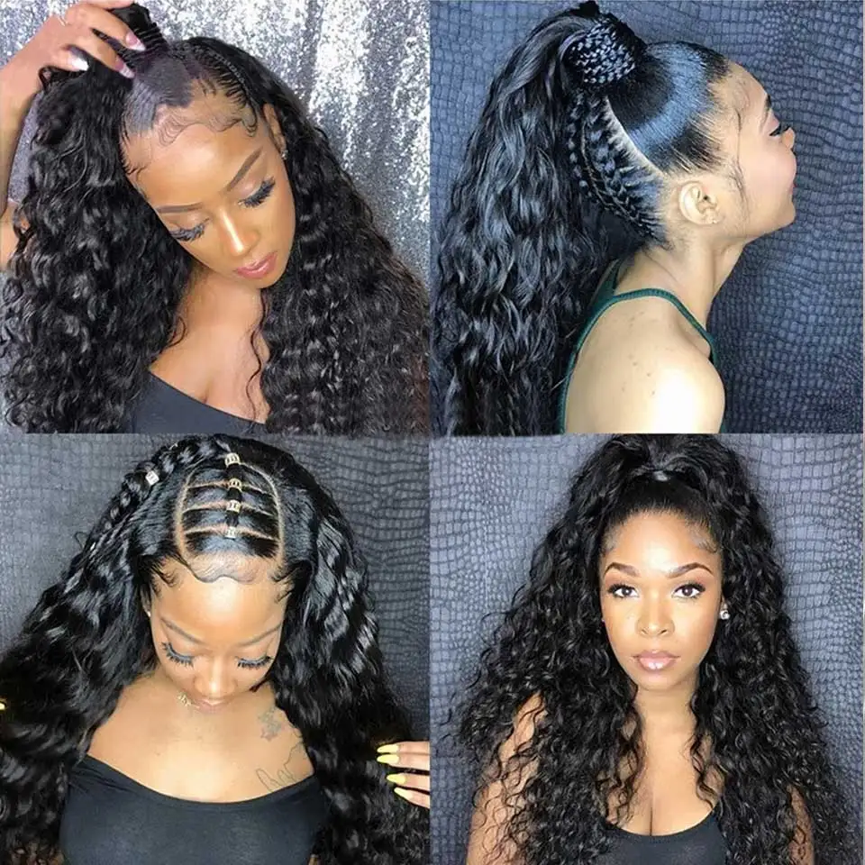 Water Wave 13x6 Lace Front Wigs Wet And Wavy Human Hair Lace Frontal Wigs 13x4 HD Lace Frontal Wig Curly Human Hair Wigs
