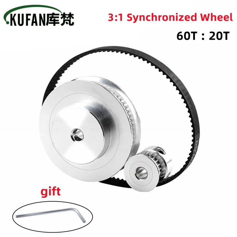 2GT Pulley GT2 Timing Belt Pulley 3d printer pulley 60teeth 20teeth 5mm/8mm Reduction 3:1/1:3 Belt Width 6mm For 3D Printer DIY Accessories