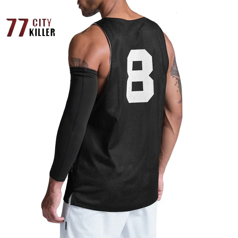 

Men's Mesh Fast Drying Breathable Sports T-shirt Letter Printing Casual Loose Basketball Uniform Men Fitness Training Sleeveless