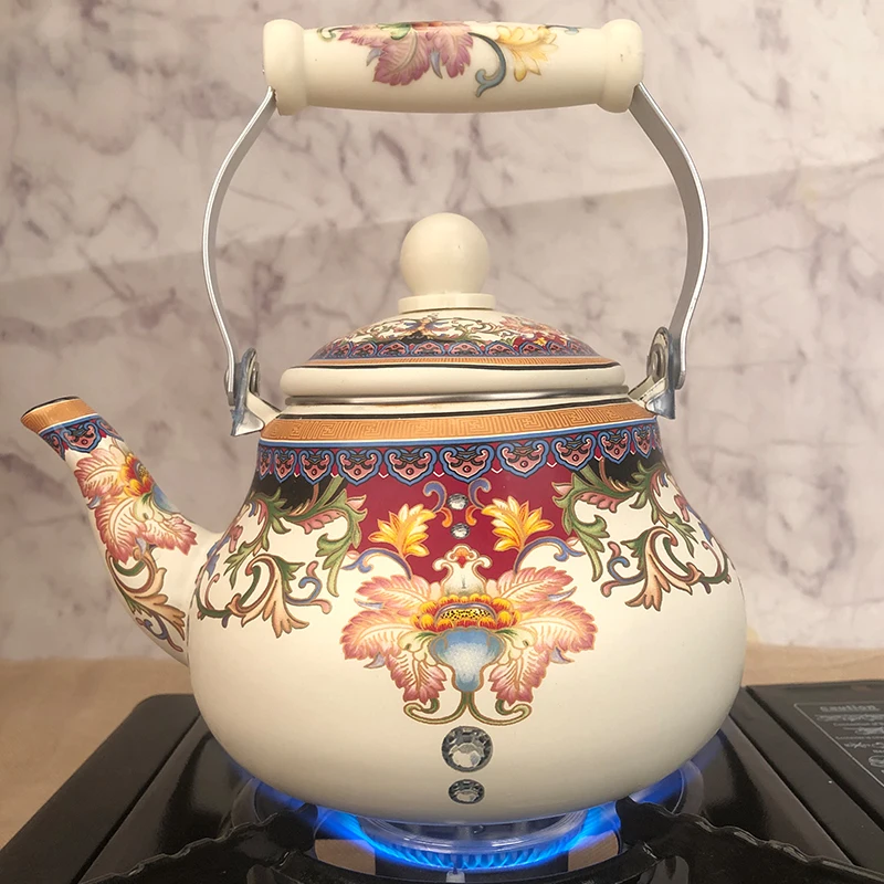 New Enamel Tea Kettle Kung Fu Tea Kettle Household Large Single Pot Heat-resistant Set Enamel Pot