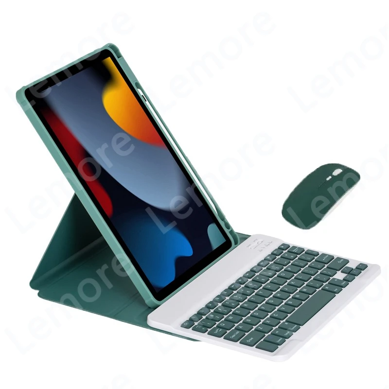 360-Degree Rotating Acrylic Keyboard Case with Pencil Slot