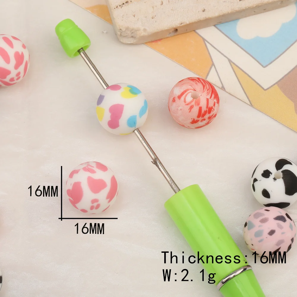 Cordial Design 100Pcs 16*16MM DIY/Hand Made/Spot Print/Silicone Material Beads/Baby Edible Beads/Chewable/Jewelry Accessories - cordial