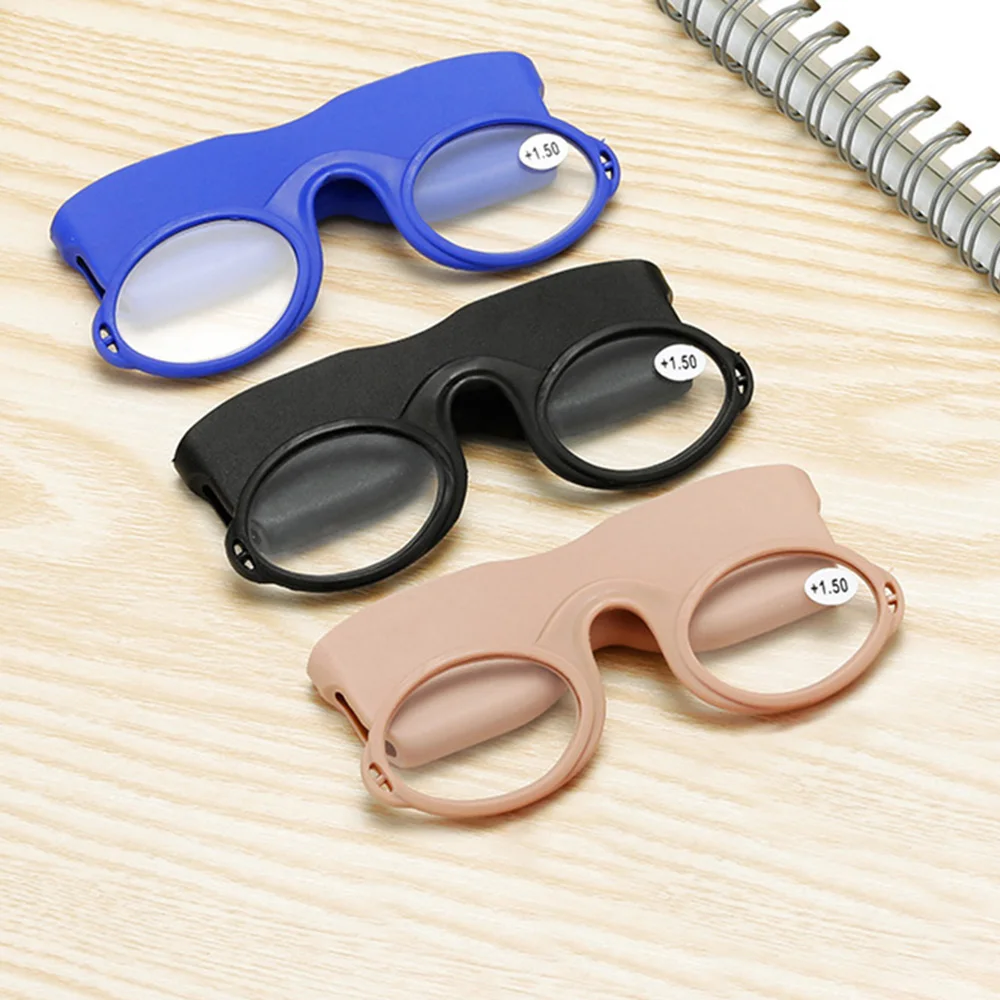 Silikon nos klip čtení brýle mini pěna ženy nos brýle muži přenosné zvětšovací dioptrické brýle líný čtenáře brýle +1.0-+4.