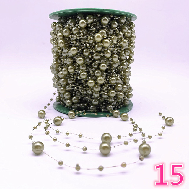 Yards Fishing Line Artificial Pearls Flower Beads Chain Garland Flowers Wedding Party Decoration Diy Accessories