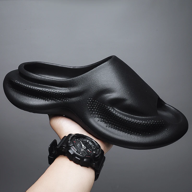 

Шлепанцы мужские для сада и пляжа, Нескользящие, мягкая подошва, летняя Уличная обувь, сланцы, для дома и ванной, 40-45