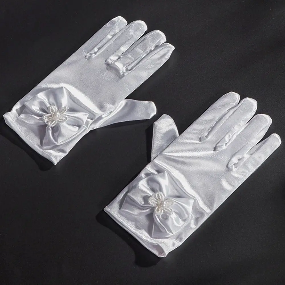 Girls Satin Gloves Polyester Cotton Wedding Prom Costume Accessory